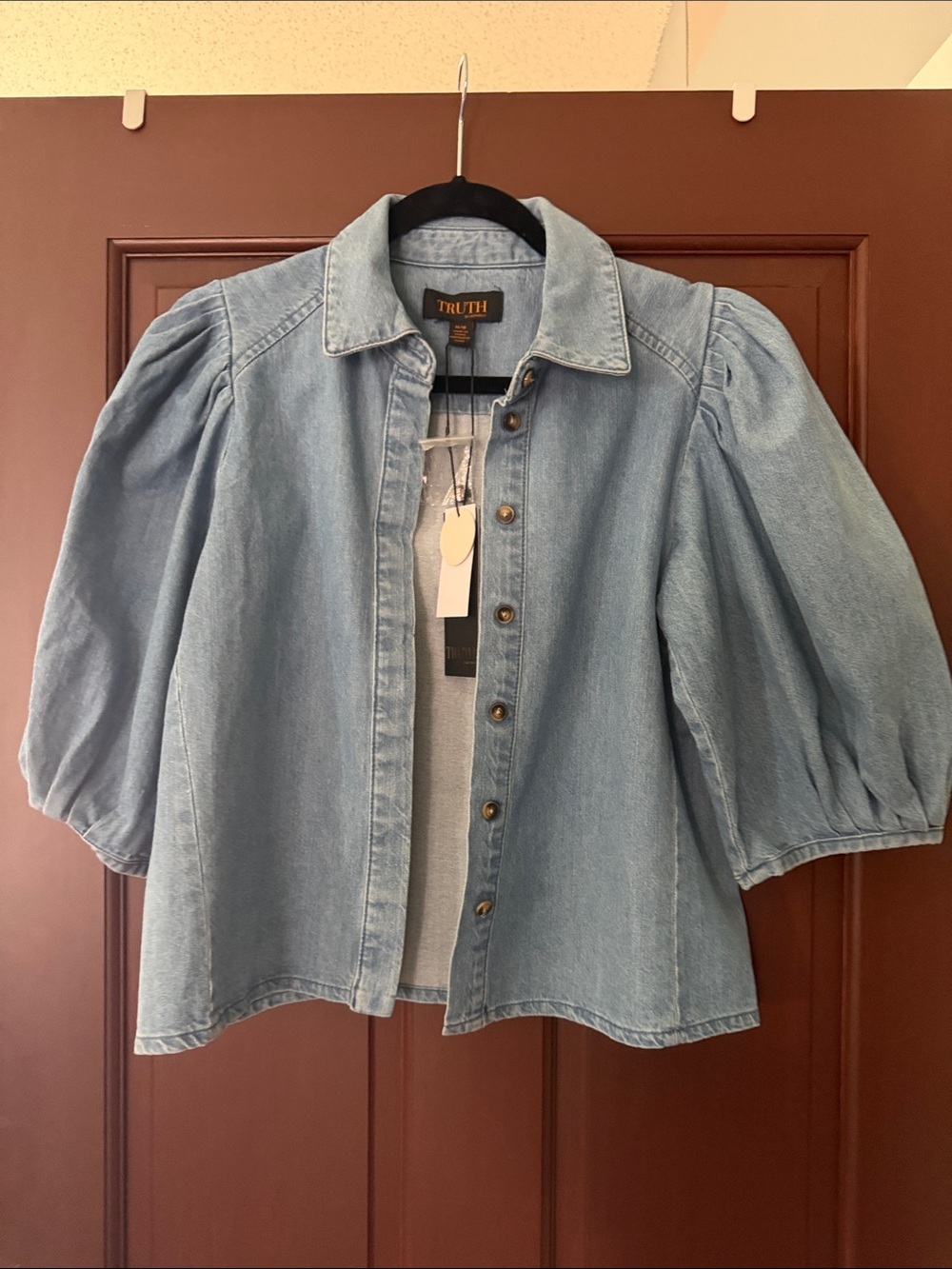 Truth Light Blue Denim Button-Front Shirt